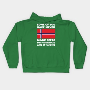 Funny Making Lefse For Christmas Norway Flag Kids Hoodie